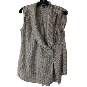 Ann Taylor‎ Women's Crossover Wrap Blouse Sleeveless Lightweight Size 10 GUC